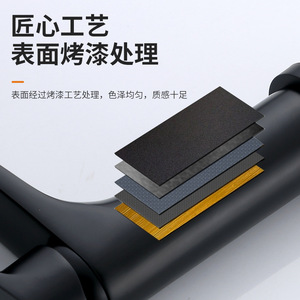 Robinet de lavabo noir Morning Dew à poignée unique, corps en cuivre, cartouche céramique pour lavabo de salle de bain - Product Image 3