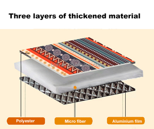 Tapis de <span class=keywords><strong>camping</strong></span> imperméable de style bohème 200*150cm, tapis personnalisé, tapis de pique-nique portable avec coussin, tapis de sol - Product Image 2