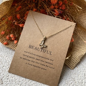 Collar <span class=keywords><strong>de</strong></span> tarjeta Vintage cadena fina delicado doble círculo y colgante <span class=keywords><strong>de</strong></span> mariposa collar <span class=keywords><strong>de</strong></span> joyería <span class=keywords><strong>de</strong></span> <span class=keywords><strong>amistad</strong></span> para regalo <span class=keywords><strong>de</strong></span> mujer - Product Image 2