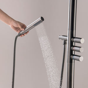 Gun Metal <span class=keywords><strong>Colonne</strong></span> <span class=keywords><strong>de</strong></span> douche extérieure en laiton massif <span class=keywords><strong>Robinet</strong></span> <span class=keywords><strong>de</strong></span> pluie à 3 poignées <span class=keywords><strong>pour</strong></span> piscine <span class=keywords><strong>Jardin</strong></span> Support <span class=keywords><strong>de</strong></span> sol poli Rain Spray - Product Image 3