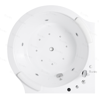 Baignoire de massage hydrothérapeutique haut de gamme et jacuzzi rond avec cascade et jets pour salle de bain d'angle
