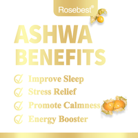 Rosebest OEM Private Label Vegan 2000mg Ashwagandha Root Extract Gummy Supplements with Magnesium and 5-HTP for Men and Women