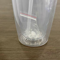 Nouveau gobelet en acrylique de 24 oz, gobelet à double paroi, gobelet transparent avec trou pré-percé, gobelet en plastique en forme de boule de neige