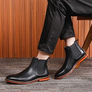 2025 Men's <b>High</b> Quality Chelsea Boots Leather Men's Shoes - Product Image 4