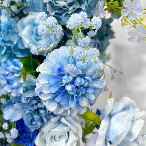 Promesse événement mariage toile de fond fleur artificielle arc support bleu mariage arc décoration - Product Image 4