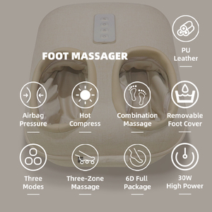 गर्मी 3 डी वायु संपीड़न के साथ इलेक्ट्रिक पैर मालिश मशीन घर के उपयोग के लिए दर्द राहत के आसपास पूर्ण लपेटें - Product Image 3