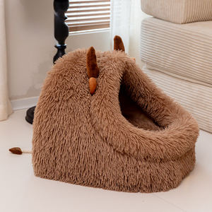 Geschlossenes Katzen haus für Katzen im Winter wärme, Ganzjahres-Hunde bett, weiches, flauschiges Kuschel haus für Kätzchen und erwachsene Katzen - Product Image 4
