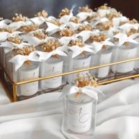 Bougie en cire de soja naturelle OEM, directement de l'usine, dans un bocal en verre avec parfum romantique, idéale pour les cadeaux de mariage et les cadeaux de fête