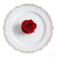 Assiettes jetables en plastique 7/9/10 pouces, bord décoratif gaufré moderne, pour événements, traiteur, mariages, fêtes, banquets
