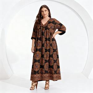 Elegante Vestido Abaya de Poliéster con Estampado Personalizado para Mujeres Musulmanas, Proveedor Mayorista, Tela de Alta Calidad, Nuevo Diseño - Product Image 3