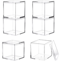 Boîte de rangement rectangulaire en acrylique transparente, sur mesure, forme cube carrée, présentoir transparent, boîte de présentation en acrylique avec couvercle