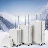 Ensemble de 4 valises à roulettes avec poche avant extensible, port de charge USB, 12''20''24''29'', valises à roulettes ABS
