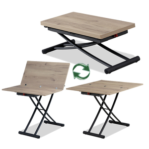 Prodotti per la Casa Intelligente, <span class=keywords><strong>Tavolo</strong></span> Pieghevole in <span class=keywords><strong>Legno</strong></span> con Telaio in Metallo Grigio <span class=keywords><strong>Noce</strong></span> per Case Prefabbricate - Product Image 2