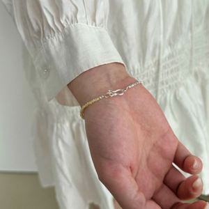 Dylam Unique Design <b>Charm</b> 925 Sterling Silver Rhodium Plated Bead Beaded Crystal Cateye Stone <b>Bangle</b> Bracelet for Women - Product Image 3