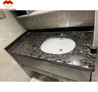 Luxe granit pierre marbre grande dalle moderne brésilien Phoenix plume bleu granit dessus de table et plaque décoration