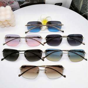 Gafas de Sol Retro de Metal con Cabeza de Leopardo, Lentes Degradadas, Montura Cuadrada sin Aro, para Hombre y Mujer, Moda 2022 - Product Image 4