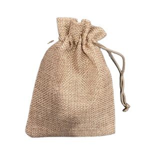 Sac à cordon en faux lin naturel écologique et coloré, sac à poussière en jute et chanvre pour emballage cadeau - Product Image 6