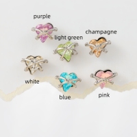 Boucles d'oreilles coeur romantique 3A Zircon titane Post mariée Couple bijoux minimaliste Piercing bijoux pour femmes