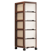 Meuble de rangement multi-niveaux sous table, chariot mobile en plastique avec tiroirs pour vêtements et snacks, idéal pour le salon domestique