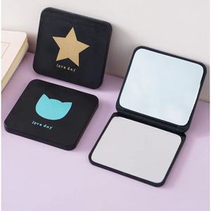 Mini Makeup <b>Mirror</b> <b>Square</b> Folding Double Sided Portable Pocket <b>Mirror</b> For Women Students High Definition Aluminum Lens - Product Image 1