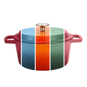 Bright Houseware La mejor olla de cocina, Horno Holandés de hierro fundido multicolor personalizado, cazuela de hierro fundido esmaltada serie M con tapa - Product Image 1