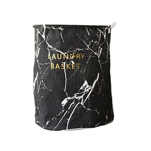 KUYUE Cotton Storage Bag Laundry Bag <strong>Jute</strong> Bag Marble Foldable Storage <strong>Baskets</strong> Print Grey Manual Big Capacity Hemp White Black - Product Image 1