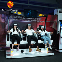 Cinéma VR 9D à 3 places multijoueur, 189 jeux, effet 3D, borne d'arcade interactive à jetons pour centres commerciaux