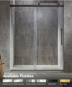 Modern Clear Tempered Glass OEM Size Bathroom Single Sliding Door Shower Cubicle Door
