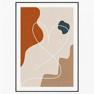Affiche murale style Japandi minimaliste, toile non encadrée, <span class=keywords><strong>peinture</strong></span> abstraite aux formes organiques couleur terre cuite pour la décoration de chambre - Product Image 6