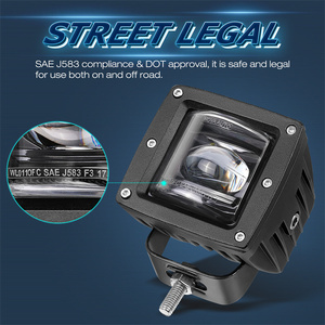 Feux antibrouillard avant à LED <span class=keywords><strong>de</strong></span> 3 pouces blancs et jaunes, conformes à la norme SAE J583, homologués pour la circulation routière, pour voitures et camions - Product Image 3