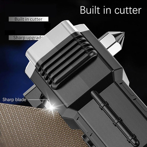 Lampe torche LED ABS étanche rechargeable par USB, marteau de sécurité, brise-vitre d'urgence, outil d'autodéfense, faisceau réglable - Product Image 4