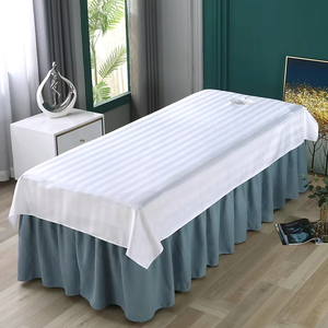 4 tailles de drap de <span class=keywords><strong>table</strong></span> de massage en coton mercerisé rayé <span class=keywords><strong>pour</strong></span> salon de beauté SPA couvre-lit respirant sans trou - Product Image 6