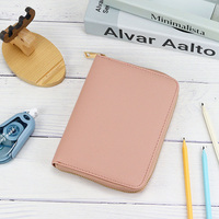 Portefeuille-classeur A7 personnalisé, léger, en PU, avec fermeture éclair, pour feuilles mobiles, organiseur de budget, porte-cartes de crédit, compatible passeport