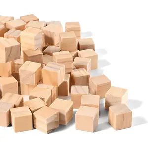 Carré petit bloc de bois 2cm pin hêtre bois jouet pour enfants bloc de construction bricolage modèle matériel bloc de bois