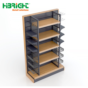 סופרמרקט/חנות מכולת קמעונאית תצוגה מתלה שחור דו צדדי מדף גונדולה מדף נוחות חנות מדפים עשוי מתכת עמיד - Product Image 4