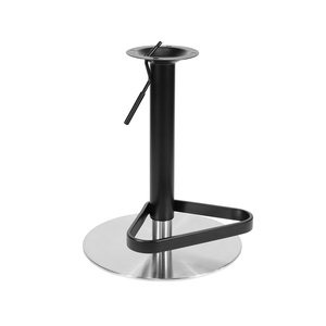 360 °   <span class=keywords><strong>Tabouret</strong></span> de bar pivotant réglable en hauteur, chaise de bar en cuir PU bicolore à dossier creux avec structure en métal noir et argent - Product Image 6