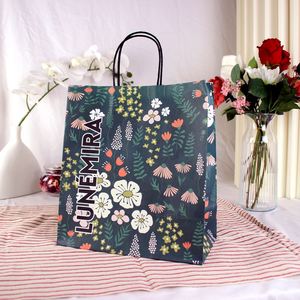 Customized Checkered Kraft Paper Biodegradable Luxury Fast Delivery Take Away Fast Food Bags for Carry-out Food/snacks with Logo - Product Image 5