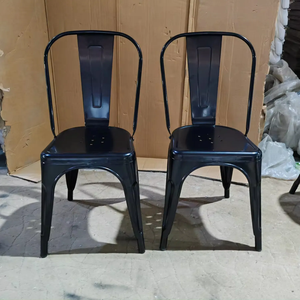 เก้าอี้รับประทานอาหารทำจากโลหะแบบซ้อนได้เก้าอี้รับประทานอาหารในสวนกลางแจ้งสไตล์อุตสาหกรรม - Product Image 2