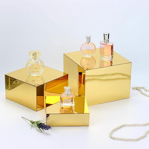 प्रीमियम ऐक्रेलिक नेस्टिंग डिस्प्ले लक्जरी सौंदर्य प्रसाधन के लिए सोने की दर्पण की सतह कस्टम क्यूब सेट थोक - Product Image 2