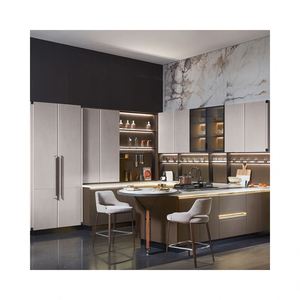 Armoires de cuisine modernes de luxe en bois massif avec personnalisation de la conception gratuite et rangement multifonctionnel - Product Image 2