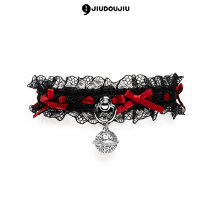 Gargantilla sexy, anillo de cuero SM para el cuello, lazo de encaje, dulce y lindo, accesorio sencillo estilo Lolita, campana, juguete sexual - Product Image 1