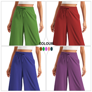 Ventas calientes al por mayor Super suave mano reciclada 4-Way estiramiento <span class=keywords><strong>Pantalones</strong></span> deportivos entrenamiento <span class=keywords><strong>pantalones</strong></span> sueltos mujeres correr <span class=keywords><strong>pantalones</strong></span> acampanados - Product Image 5