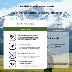 PEVA Disposable Adult Thickened Waterproof One-piece <strong>Raincoat</strong> for Portable Outdoor Hiking Travel - Product Image 2