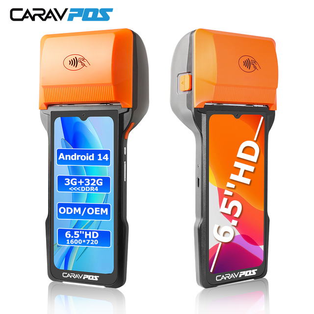 Wholesale 6.5 Inch Pos Machine 8 Core WIFI Android 14.0 Mobile Pos Terminal Megnetic Restaurant 80mm Thermal Printer Pos System