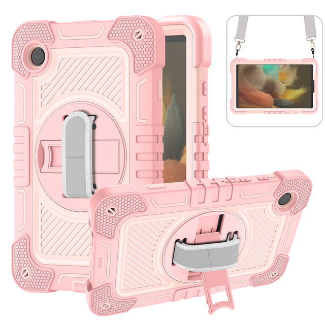 With Kickstand Anti-fall 3 in 1 Shockproof Silicone Galaxy Tab A9 Cover Case for Samsung Galaxy Tab A9 8.7 Inch Tablet Case