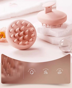 2026 Trending Recyclable Full Silicone Compact Waterproof Hairbrush Head Massager Shampoo <b>Brush</b> Detangling Scalp Massager - Product Image 3