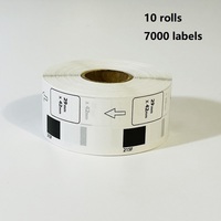 10 rouleaux d'étiquettes compatibles Brother Dk-11215 29 mm x 42 mm (noir sur blanc) sans porte-étiquettes
