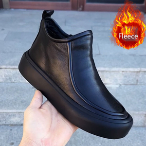 Y 39-44 Nuevos Botines <span class=keywords><strong>de</strong></span> Caña Media <span class=keywords><strong>para</strong></span> <span class=keywords><strong>Hombre</strong></span> con Cremallera y Plataforma Interna, <span class=keywords><strong>Zapatos</strong></span> Casuales Cómodos y <span class=keywords><strong>de</strong></span> Moda - Product Image 4