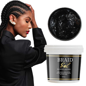 NOVO Professional Grade 64oz Vegan Fast Dry Trança Gel Borda Controle Forte Segure Cornrow Twists Locs Onda Bordas Curly <span class=keywords><strong>Hair</strong></span> - Product Image 1