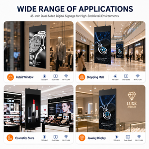 Pantalla Digital de Señalización de Doble Cara de 43 Pulgadas, Pantalla LCD Ultra Delgada para Publicidad en Escaparates y Centros Comerciales - Product Image 3